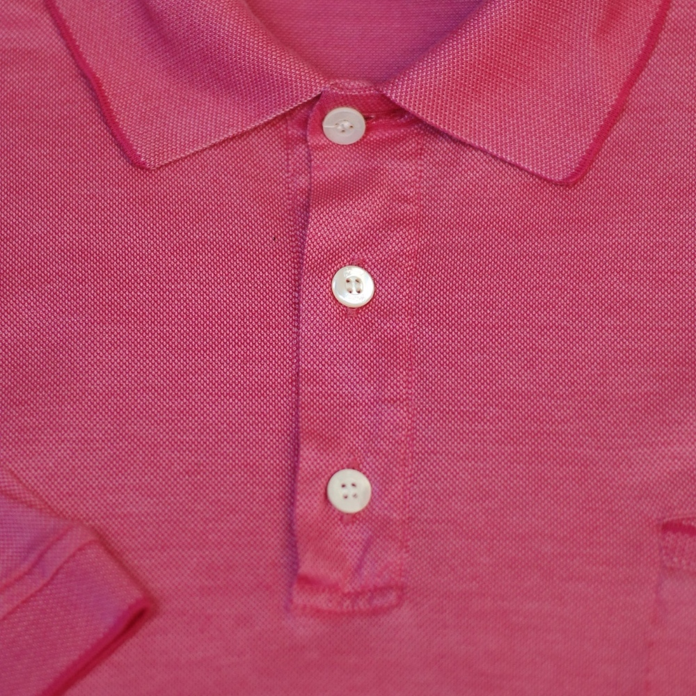 Brioni Men's Pink Knit Cotton Polo Shirt Large L